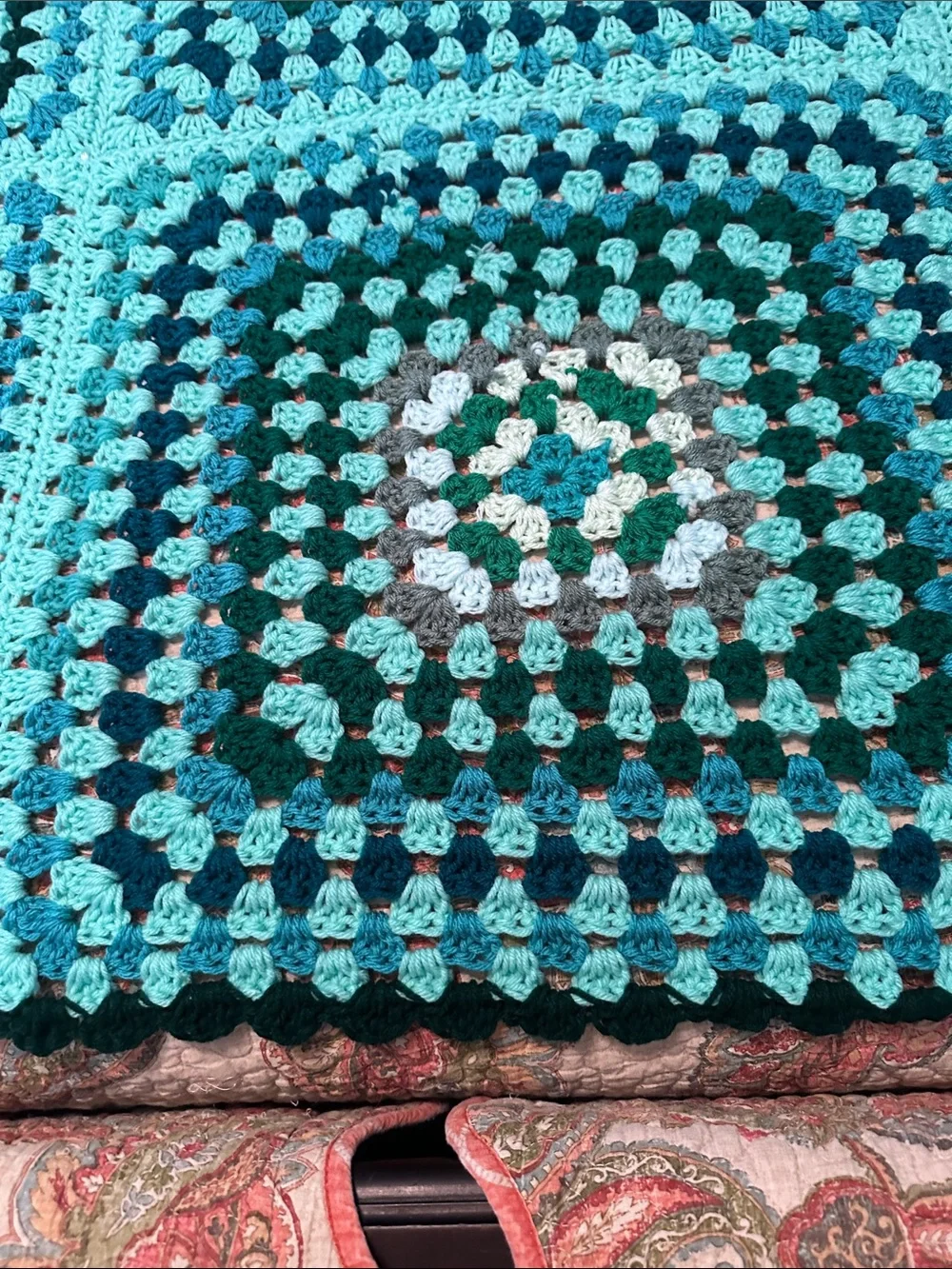 Crochet Granny Square Couch Blanket -